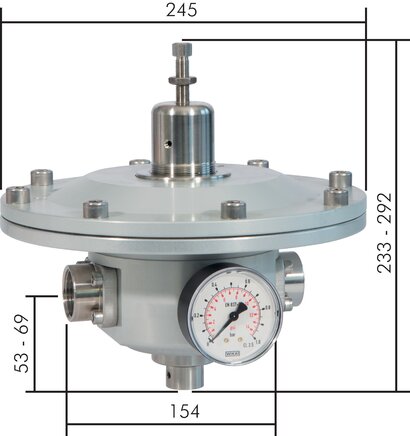 Exemplary representation: Precision pressure reducer for very low pressures, G 1"